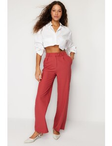 Trendyol Dried Rose Straight/Straight Cut Woven Trousers