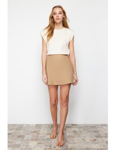 Trendyol Mink High Waist A-Line Mini Woven Skirt