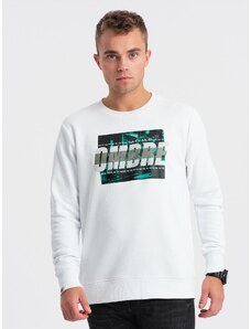 Ombre Men's printed sweatshirt worn over the head - white