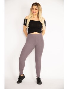 Şans Women's Plus Size Lilac Striped Leggings