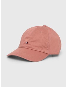 Bavlněná baseballová čepice Tommy Hilfiger růžová barva, AM0AM12303