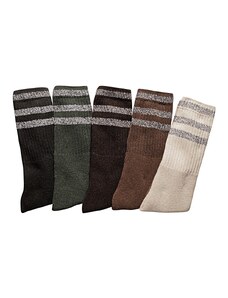 Blancheporte Sada 10 párů komfortních ponožek černá/khaki/kaštanová 39-42