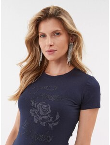 Guess dámské tričko Rose s kamínky modré