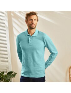 Blancheporte Jednobarevné polo tričko s dlouhými rukávy mořská zelená 97/106 (L)
