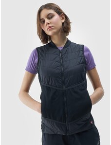 4F Dámská běžecká outdoorová vesta s výplní PrimaLoft Black Insulation Eco - černá