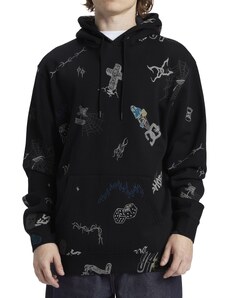 DC Shoes Mikina DC Scribble Ph Black Scribble Print