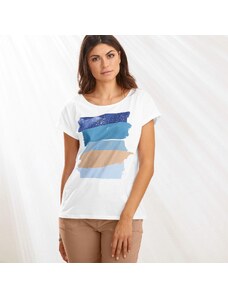 Blancheporte Rovné tričko s kulatým výstřihem modrá 34/36