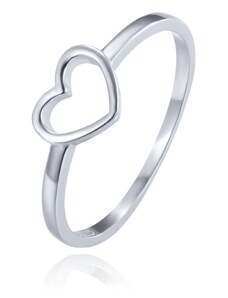MINET Elegantní stříbrný prsten srdce vel. 54