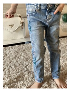 Dívčí skinny džíny s nášivkami GUESS, modré CLRF