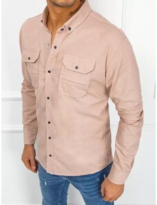 Buďchlap Trendy růžová košile s kapsami