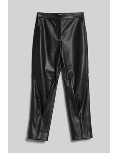 KALHOTY KARL LAGERFELD FAUX LEATHER ZIP PANTS