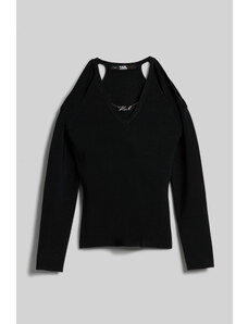 SVETR KARL LAGERFELD CUT OUT KNIT SWEATER