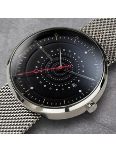 Gravithin Watches Stříbrné pánské hodinky Gravithin s ocelovým páskem Argo AR04 40MM