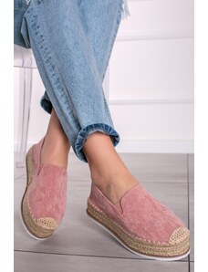 Ideal Ružové platformové espadrilly Alona