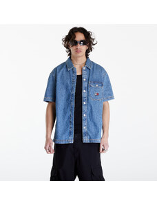 Tommy Hilfiger Pánská košile Tommy Jeans Denim Short Sleeve Overshirt Mid Indigo