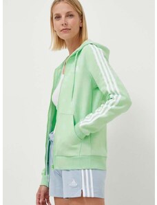 Mikina adidas dámská, zelená barva, s kapucí, s aplikací, IR6077