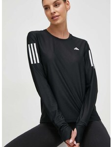 Běžecké triko s dlouhým rukávem adidas Performance Own the Run černá barva, IN1568