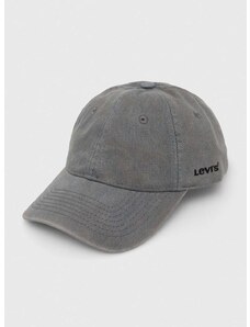 Bavlněná baseballová čepice Levi's šedá barva