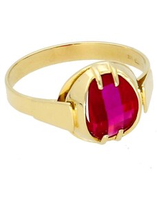 Goldstore Zlatý prsten oválný rubín