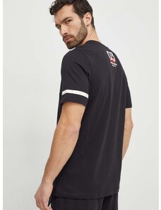 Bavlněné tričko adidas černá barva, s potiskem, IN6251