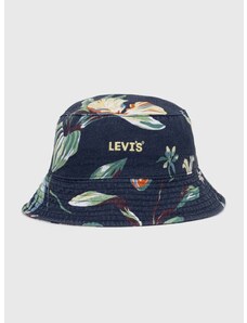 Bavlněná čepice Levi's tmavomodrá barva