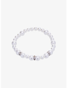 Preciosa perlový náramek Silky Pearl, voskové perle, bílý mat