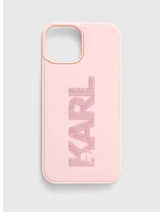 Obal na telefon Karl Lagerfeld iPhone 15 / 14 / 13 6.1" růžová barva