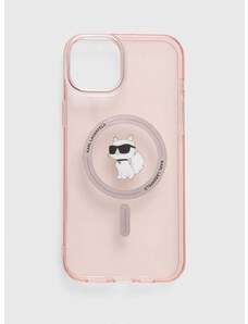 Obal na telefon Karl Lagerfeld iPhone 15 Plus / 14 Plus 6.7" růžová barva