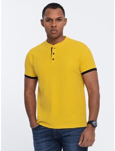 Ombre Clothing Pohodlná trendy žlutá polokošile V9 TSCT-0156