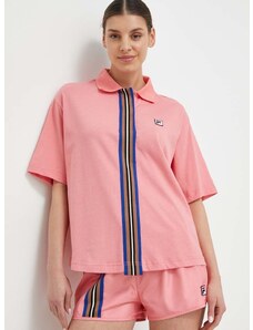 Polo tričko Fila růžová barva, TW411141