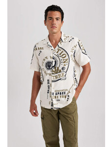 DEFACTO Relax Fit Cotton Printed Short Sleeve Shirt