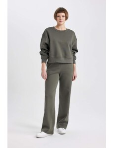 DEFACTO Straight Fit With Pockets Thick Sweatshirt Fabric Pants