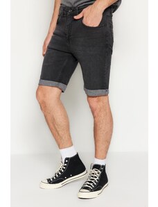 Trendyol Anthracite Skinny Fit Destroyed Shorts & Bermuda