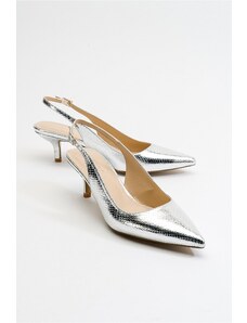 LuviShoes Value Silver Patterned Women's Heeled Shoes