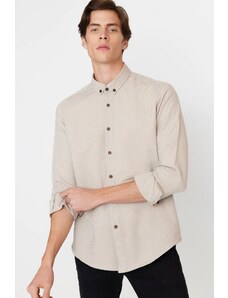 Trendyol Light Brown Slim Fit Button Collar Shirt