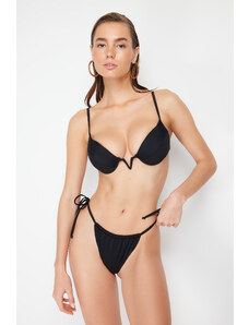 Trendyol Black Balconette V Accessory Bikini Top