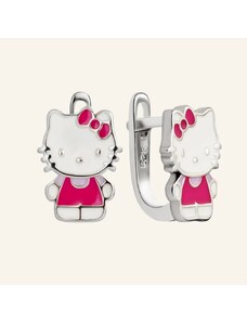 SilveAmo Stříbrné náušnice Hello Kitty