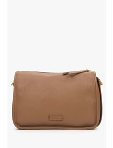 Brown Leather Shoulder Bag with Adjustable Strap Estro ER00114405