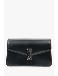 Women's Black Leather Shoulder Bag Estro ER00114418