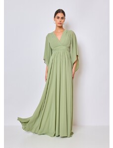 EVA & LOLA Společenské šaty MARTHE olivově zelené Barva: Zelená,