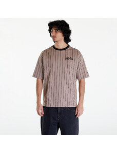 Pánské tričko New Era Pinstripe Oversized T-Shirt UNISEX Ash Brown/ Black