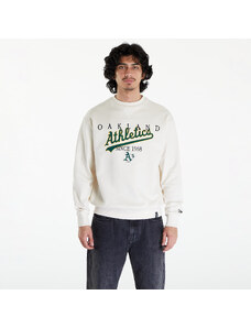Pánská mikina New Era Oakland Athletics MLB Lifestyle Crew Neck Sweatshirt UNISEX Off White/ Dark Green