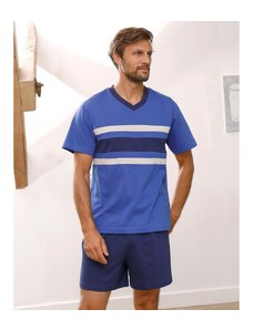 Blancheporte Sada 2 trojbarevných pyžam se šortkami modrá+šedá 77/86 (S)
