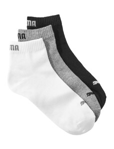 Blancheporte 3 páry kotníkových ponožek Quarter Puma, šedé, bílé, černé šedá+černá+bílá 35-38