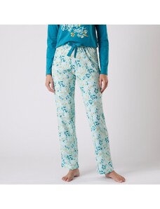 Blancheporte Pyžamové kalhoty s potiskem květin bledě modrá 42/44