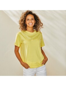 Blancheporte Rovné tričko s krátkými rukávy a kulatým výstřihem žlutá 34/36