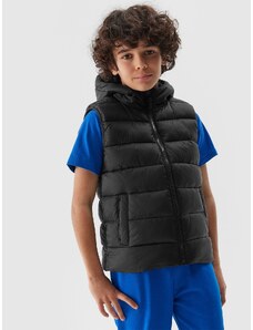 4F Chlapecká péřová vesta s výplní ze syntetického peří - hluboce černá