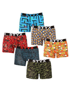 6PACK pánské boxerky Styx long art sportovní guma vícebarevné (6U12697124/2)