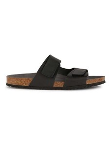 Kožené pantofle Geox U SANDAL GHITA pánské, černá barva, U359VA 00043 C9999