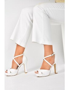 Fox Shoes Women's White Platform Thick Heeled Shoes